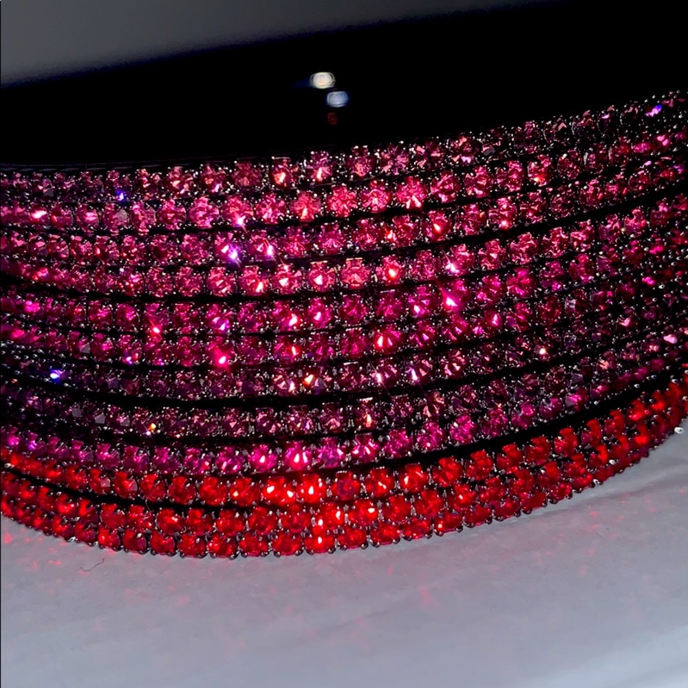 Crystal Bangle Set of 12 Purple Pink Red
